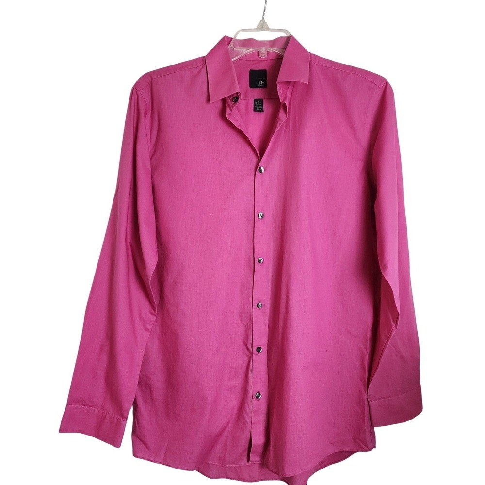 J Ferrari‎ Men's Slim Fit Fusha Dress Shirt Size Large 16/16.5 34-35 Button Down